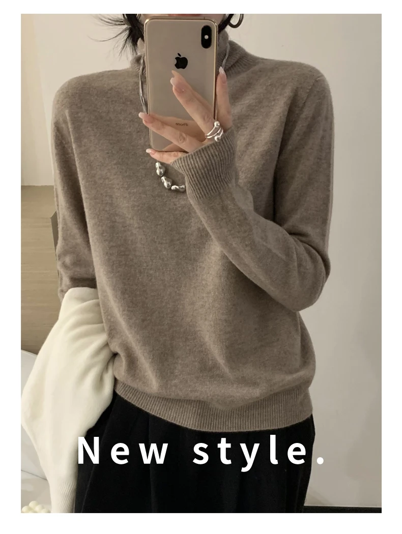 Longsleeved Womens Autumn Winter Pullover New Fashion Sweater Turtleneck Basic Sweater Top Sweatshirt detail