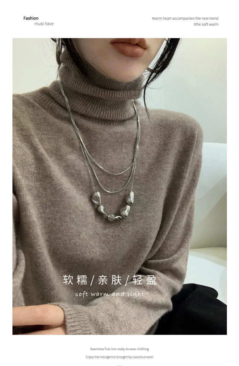 Longsleeved Womens Autumn Winter Pullover New Fashion Sweater Turtleneck Basic Sweater Top Sweatshirt detail