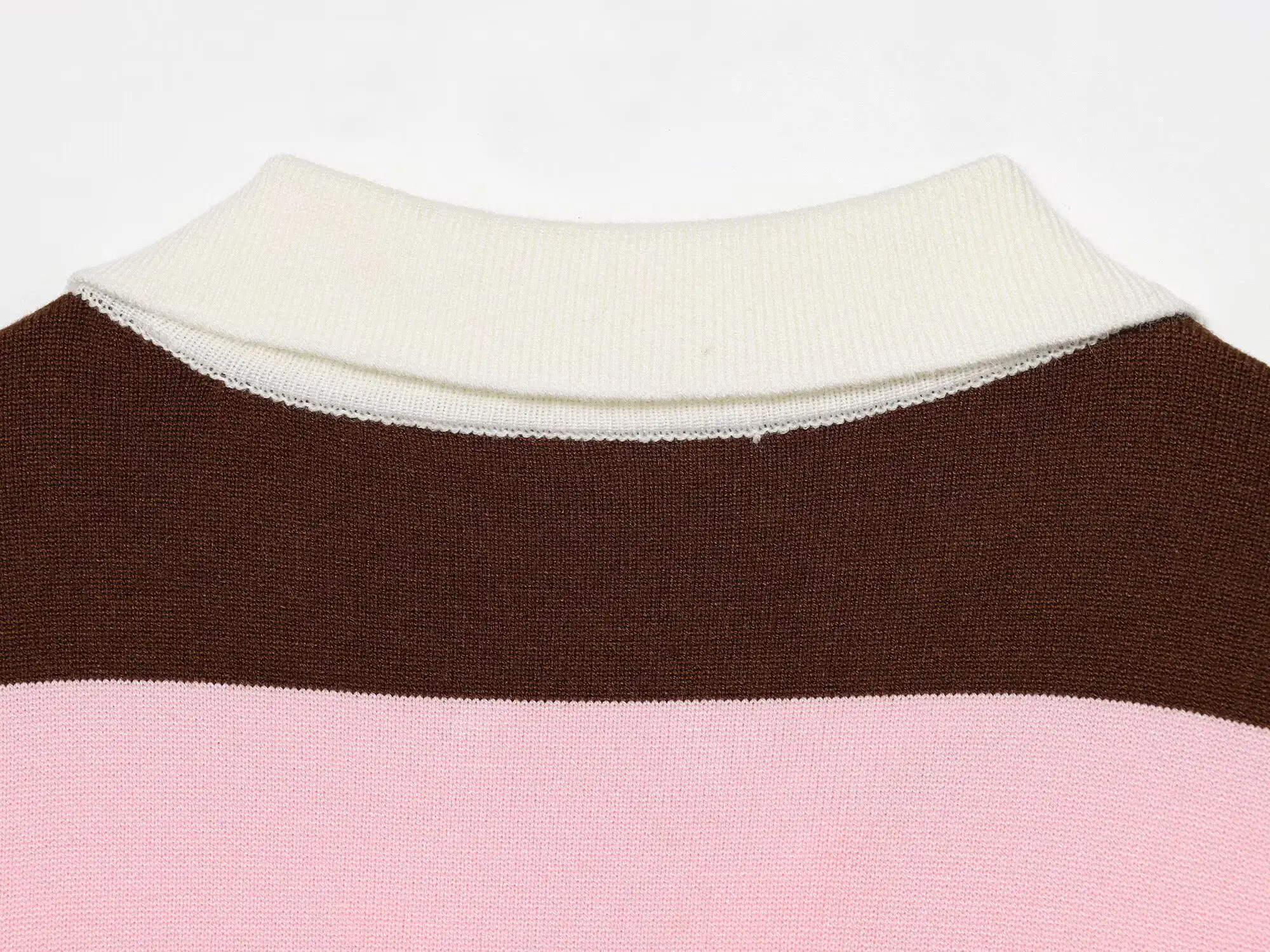 Womens New Knitted Striped Sweater Polo Neck Pullover Fashion Loose Elegant Warm Young Women Sweater Street detail