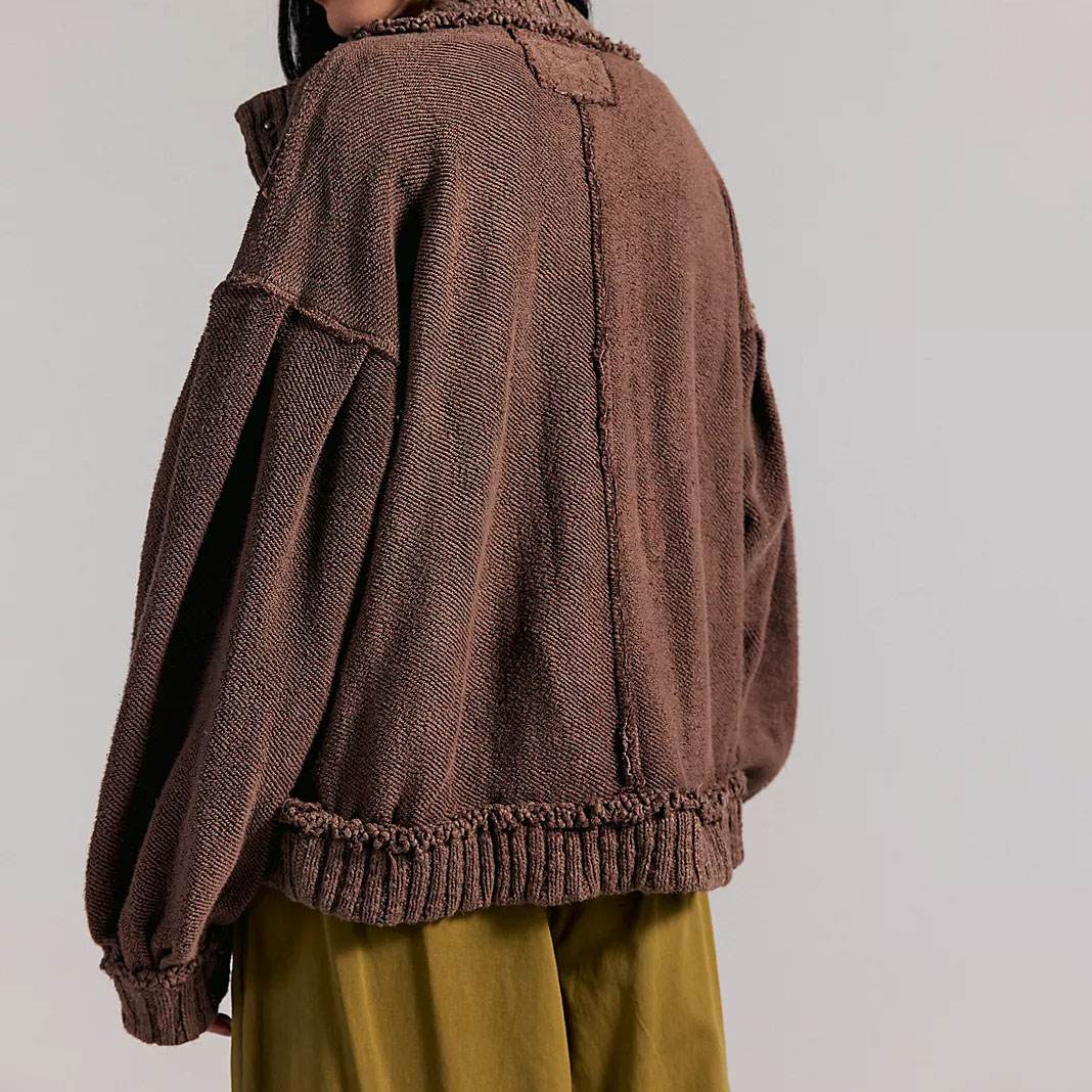 Hot Sale Womens Knitted Inside Out Cardigan Vneck Full Sleeve Bohemian Style with Pockets Sheer Layer Detail Hand Knit Sweater detail