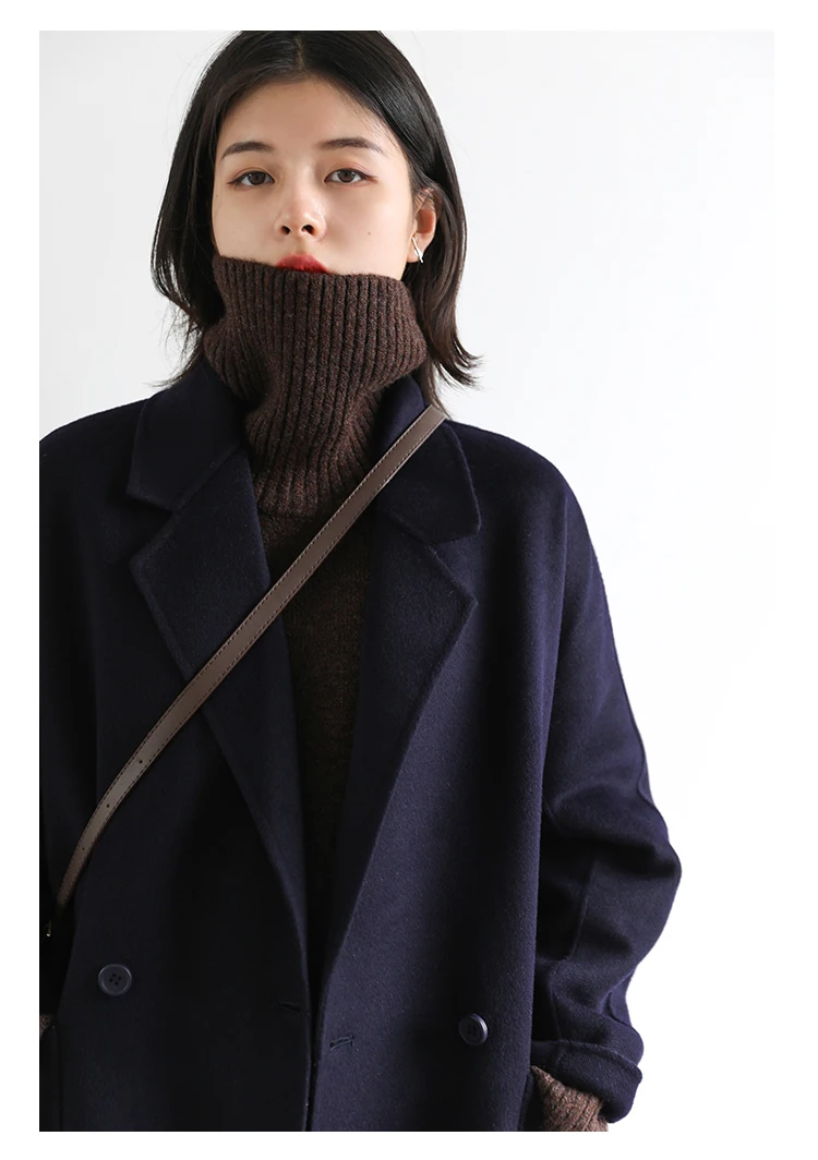 Womens Sweater Loose Turtleneck Sweaters Warm Solid Pullover Knitwear Basic Female Tops Autumn Winter detail