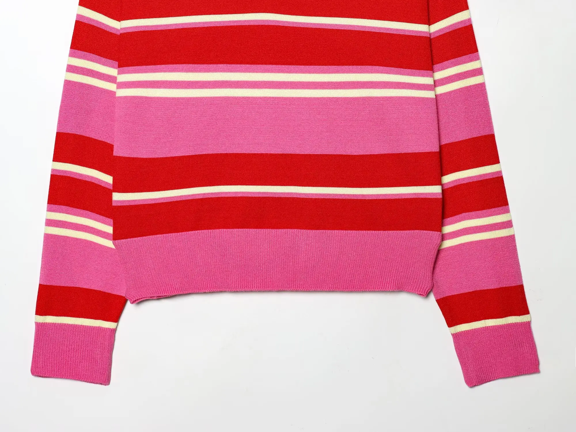 Womens New Knitted Striped Sweater Polo Neck Pullover Fashion Loose Elegant Warm Young Women Sweater Street detail