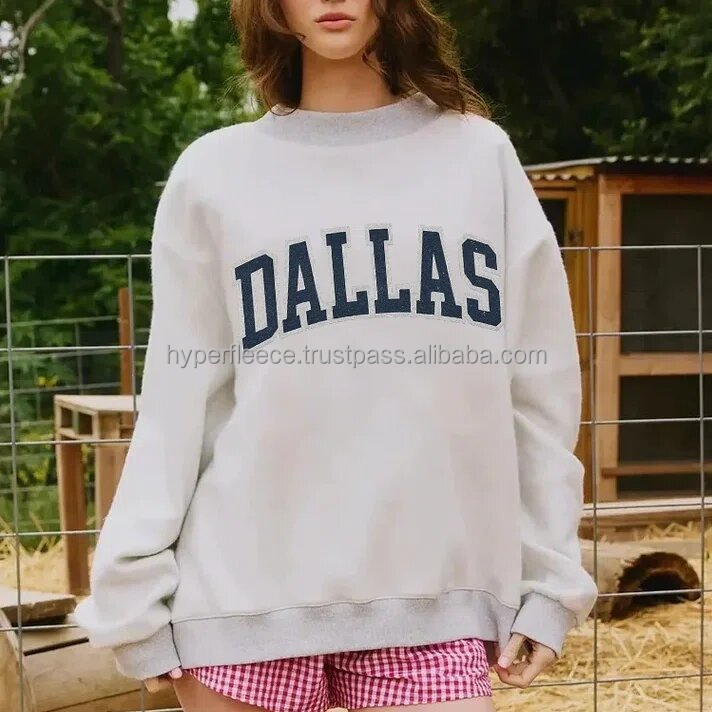 High Quality Fall Winter Custom Women Mock Neck Sweatshirt Fleece Relaxed Fit Sweater Top Pullover detail