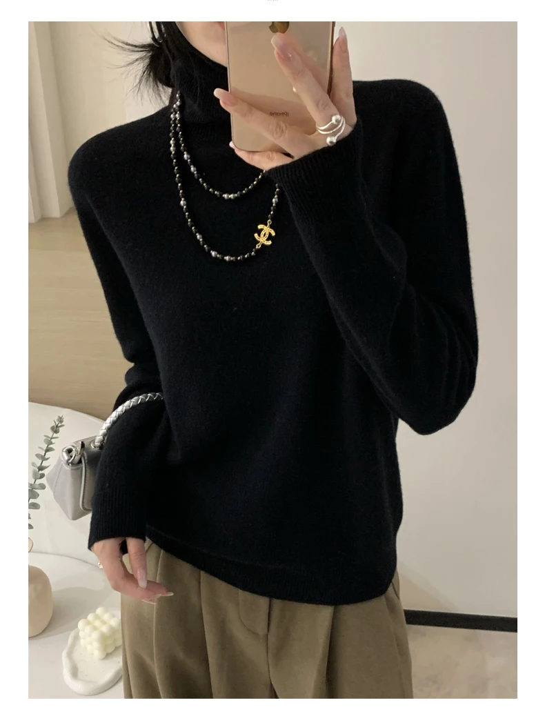 Longsleeved Womens Autumn Winter Pullover New Fashion Sweater Turtleneck Basic Sweater Top Sweatshirt detail