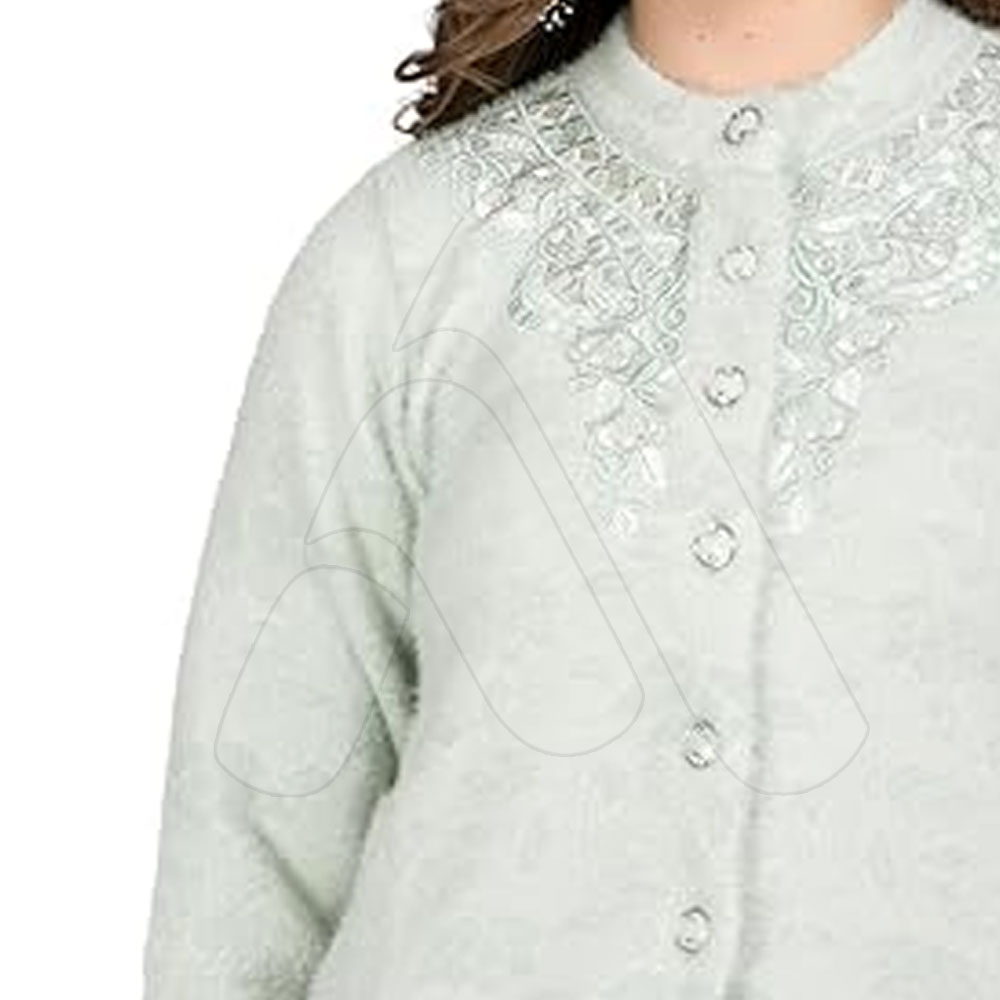 New Style Womens Embroidery 100 Cotton Oversized Casual Knit Sweater Quick Dry Breathable Autumn Winter product view