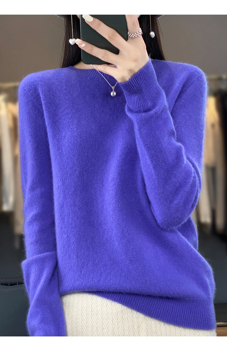Fallwinter new cashmere sweater womens sweater 100 merino wool fashion Oneck autumn warm pullover detail