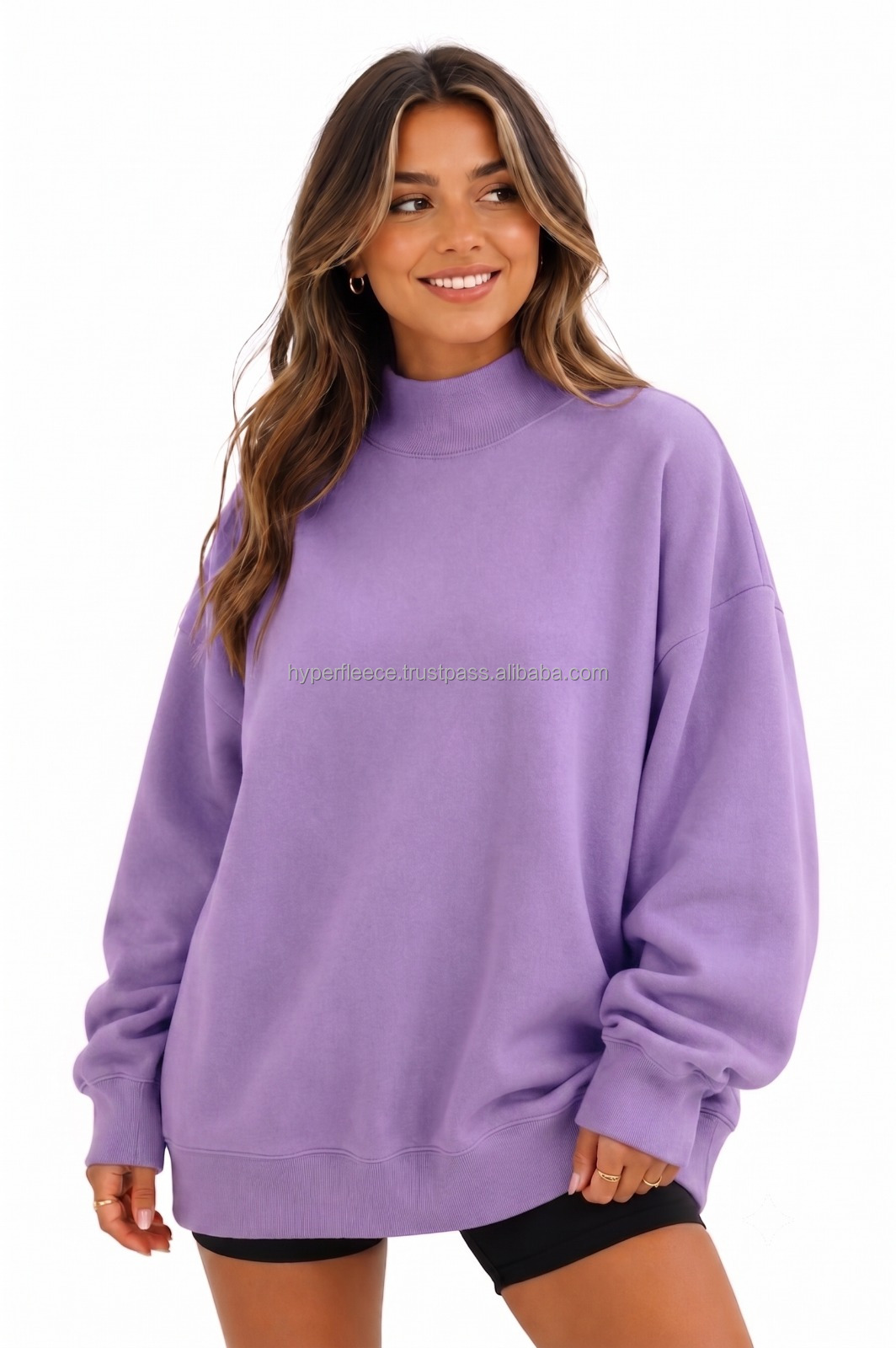 Womens Custom Embroidery 100 Cotton Solid Sweatshirt Soft Breathable EcoFriendly Casual Winter Fashion Pullover detail