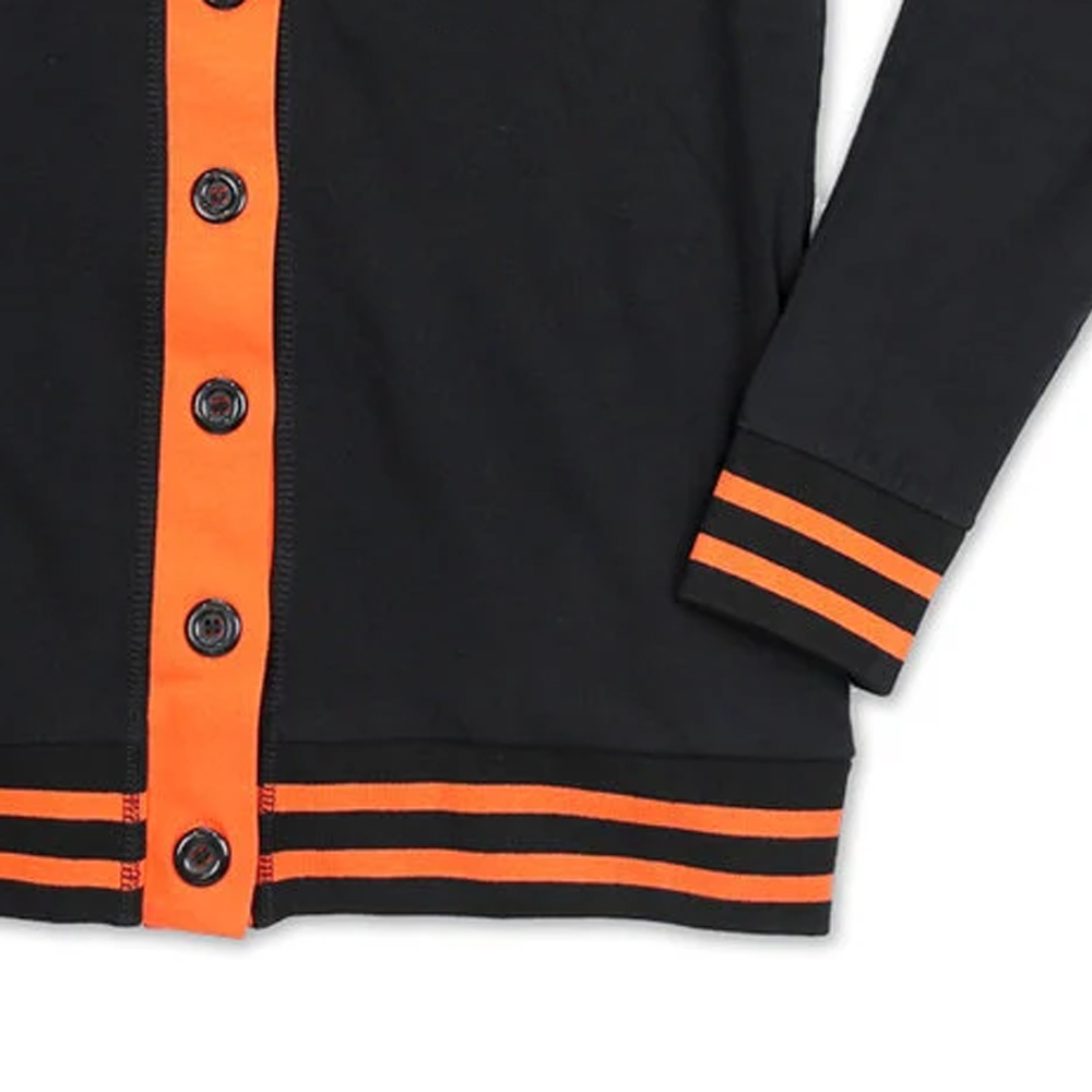 Womens Black Orange VNeck Winter Cardigan Full Sleeve Button Closure Casual Knitted Sweater 100 Cotton Breathable product view