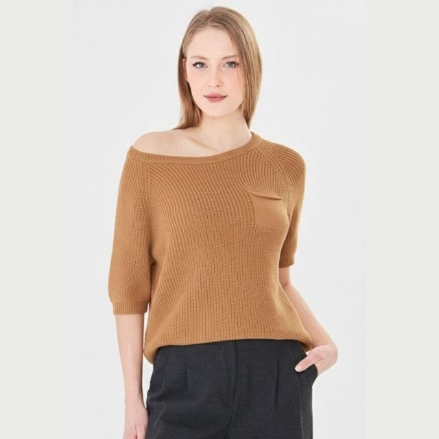 Women's 100% Organic Cotton Loose Breathable Soft Warm Knit Sweater