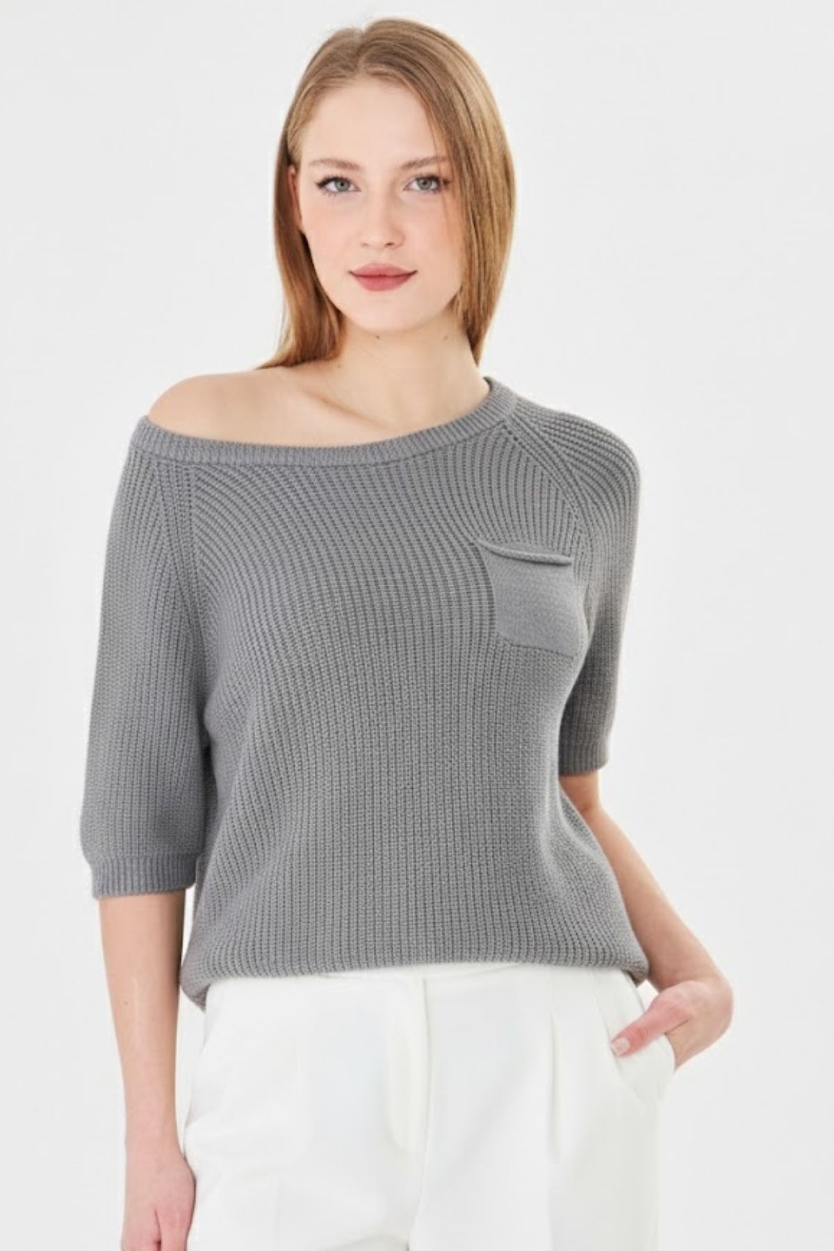 Womens 100 Organic Cotton Loose Breathable Soft Warm Knit Sweater detail