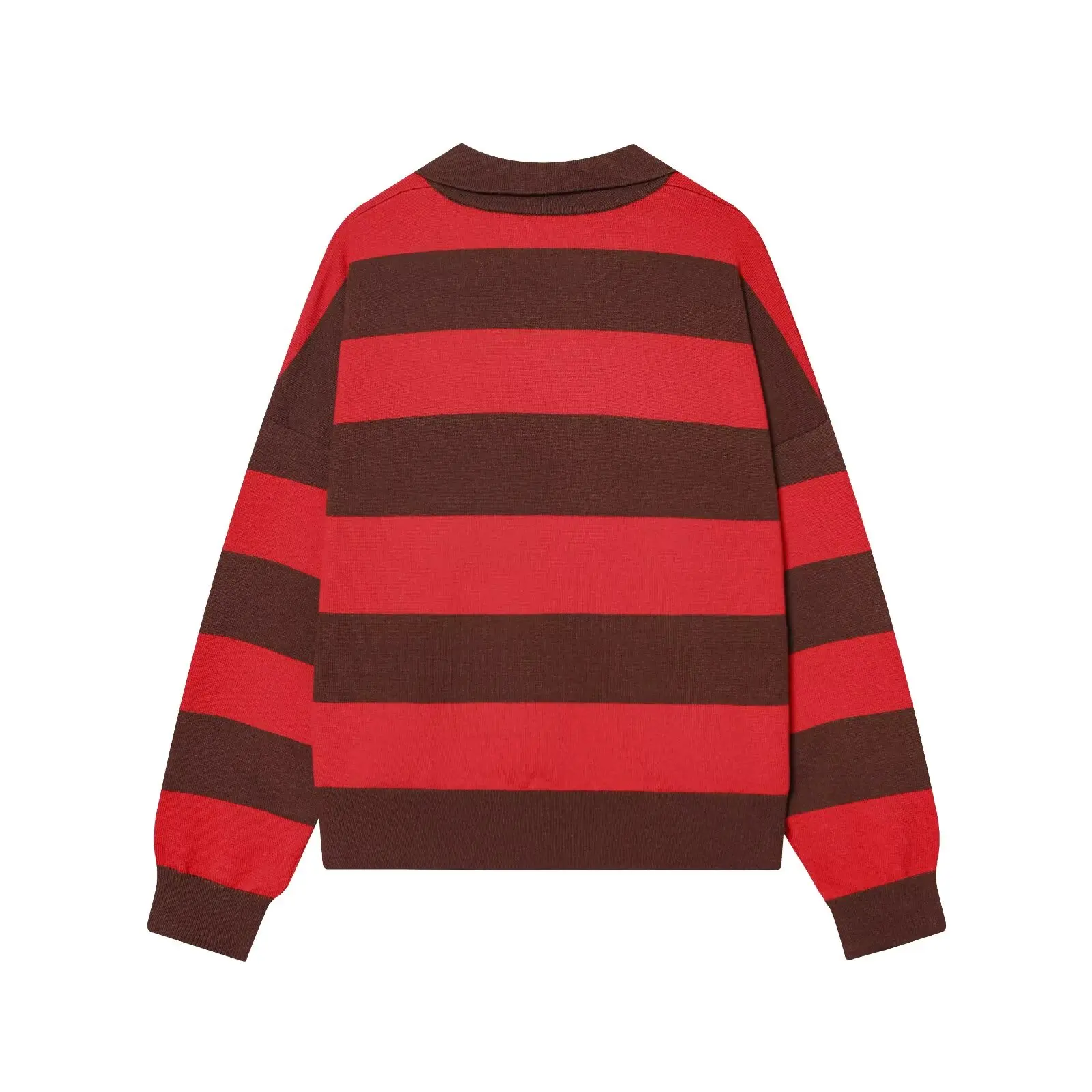 Womens New Knitted Striped Sweater Polo Neck Pullover Fashion Loose Elegant Warm Young Women Sweater Street detail
