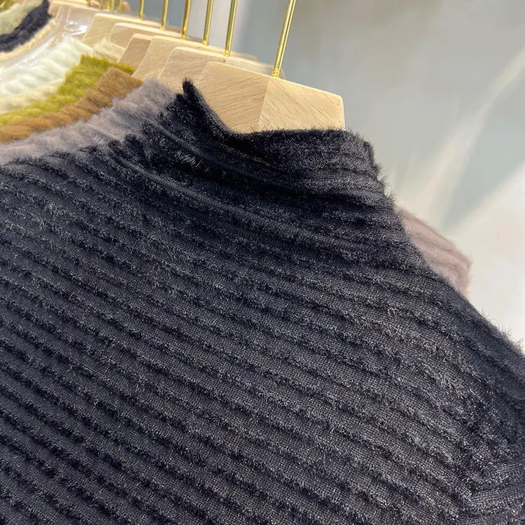 Style Long Sleeve Turtleneck Sweater Womens Autumn Winter Slimming Knitted Top Pure Color Soft Warm Pullover detail