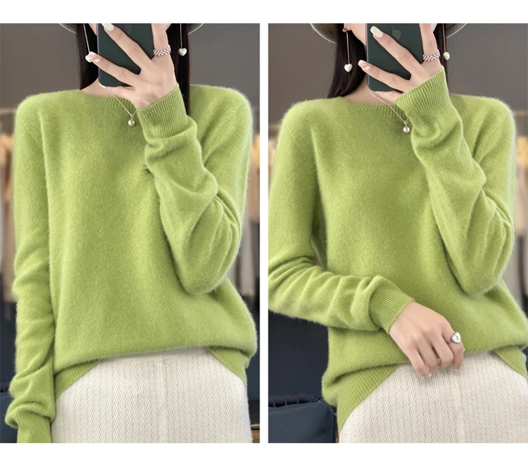 Fallwinter new cashmere sweater womens sweater 100 merino wool fashion Oneck autumn warm pullover detail