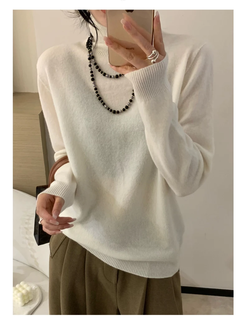 Longsleeved Womens Autumn Winter Pullover New Fashion Sweater Turtleneck Basic Sweater Top Sweatshirt detail