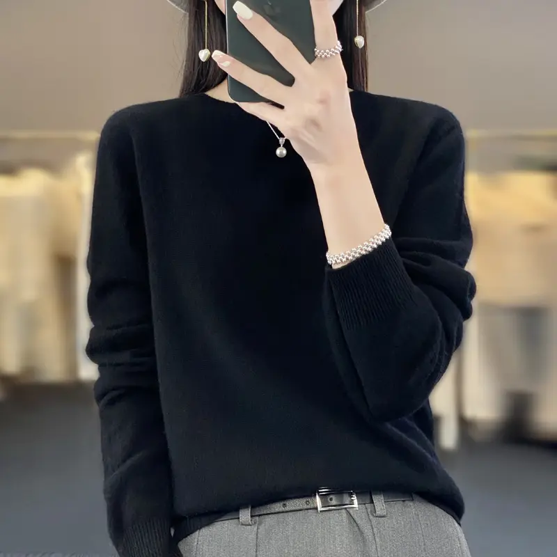 Fallwinter new cashmere sweater womens sweater 100 merino wool fashion Oneck autumn warm pullover product view