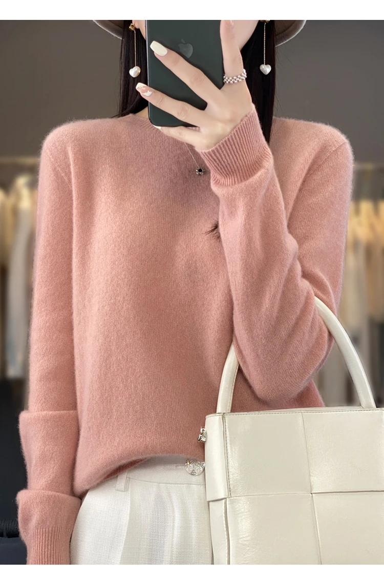 Fallwinter new cashmere sweater womens sweater 100 merino wool fashion Oneck autumn warm pullover detail
