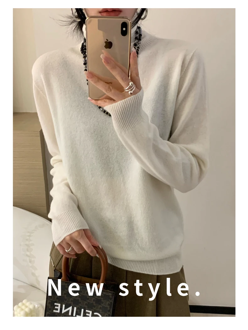 Longsleeved Womens Autumn Winter Pullover New Fashion Sweater Turtleneck Basic Sweater Top Sweatshirt detail