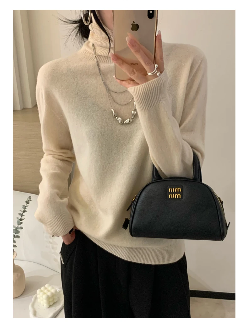 Longsleeved Womens Autumn Winter Pullover New Fashion Sweater Turtleneck Basic Sweater Top Sweatshirt detail