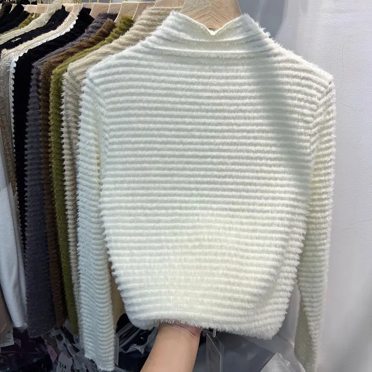 Style Long Sleeve Turtleneck Sweater Womens Autumn Winter Slimming Knitted Top Pure Color Soft Warm Pullover detail