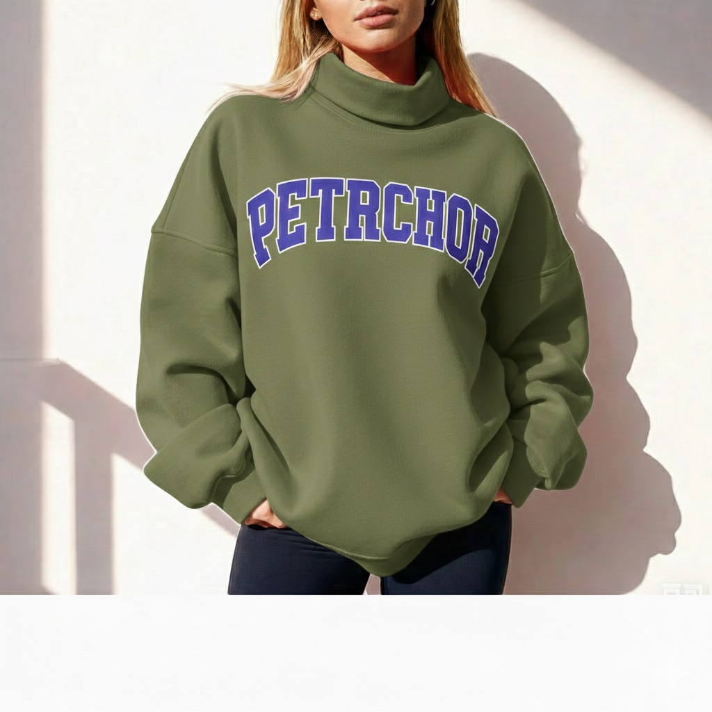 Custom Winter/Autumn New Women Casual Reversible Front Mockneck Sweatshirt High Quality Oversized Eco-Friendly Pullover