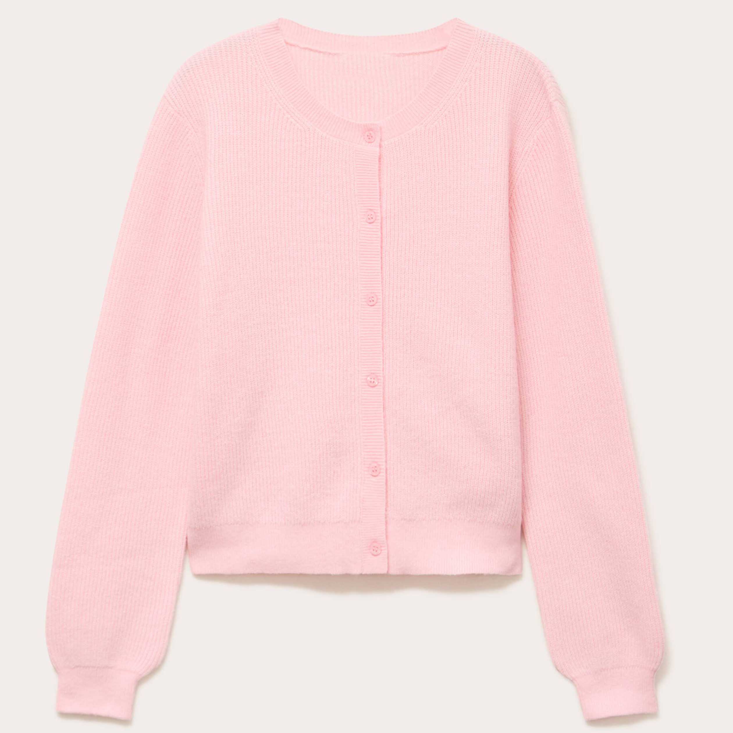 Minimalist O Neck Fleece Lined Breathable Button Up Sweater Womens Plain Basics Daily Wear Sweatshirt Comfortable Knit Tops detail