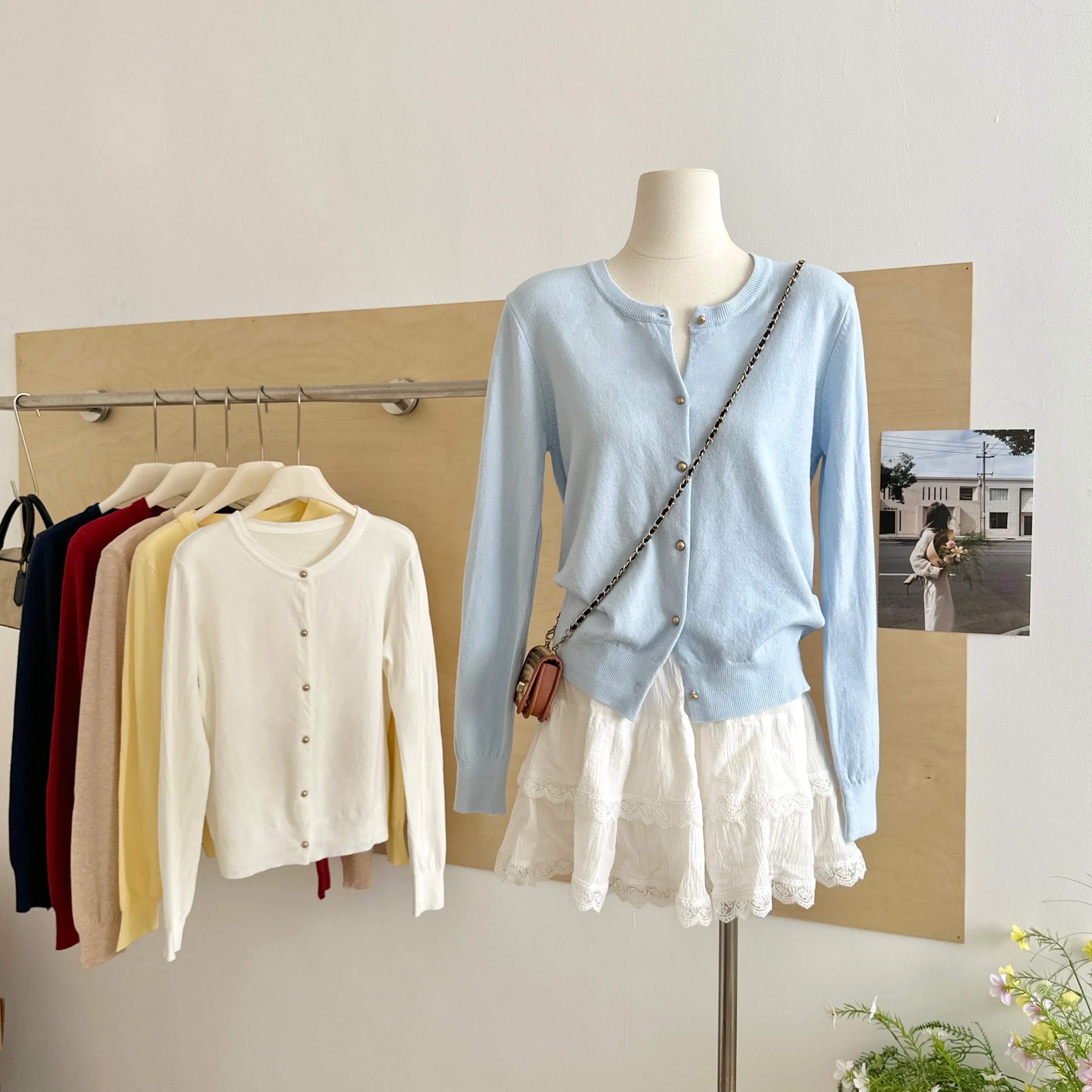 Womens Long Sleeve Knitted Cardigan Knitwear Autumn Winter Loose Comfortable Warm Sweater Fashion ONeck Solid Color Tops detail