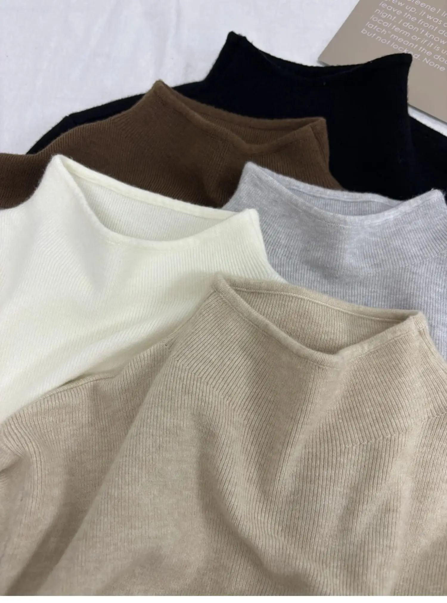 Womens Casual Vintage Knitted Long Sleeve Pullovers Autumn Winter Fashion Turtleneck Ladies Solid Sweater Woman clothing detail