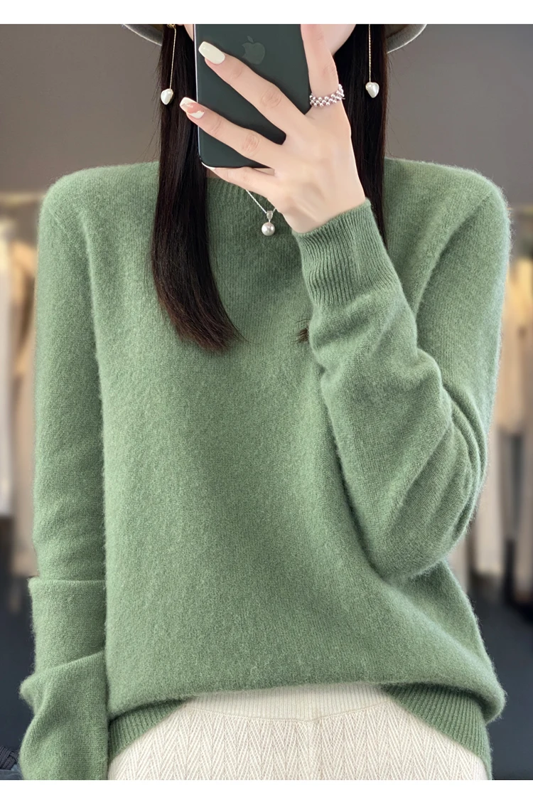 Fallwinter new cashmere sweater womens sweater 100 merino wool fashion Oneck autumn warm pullover detail