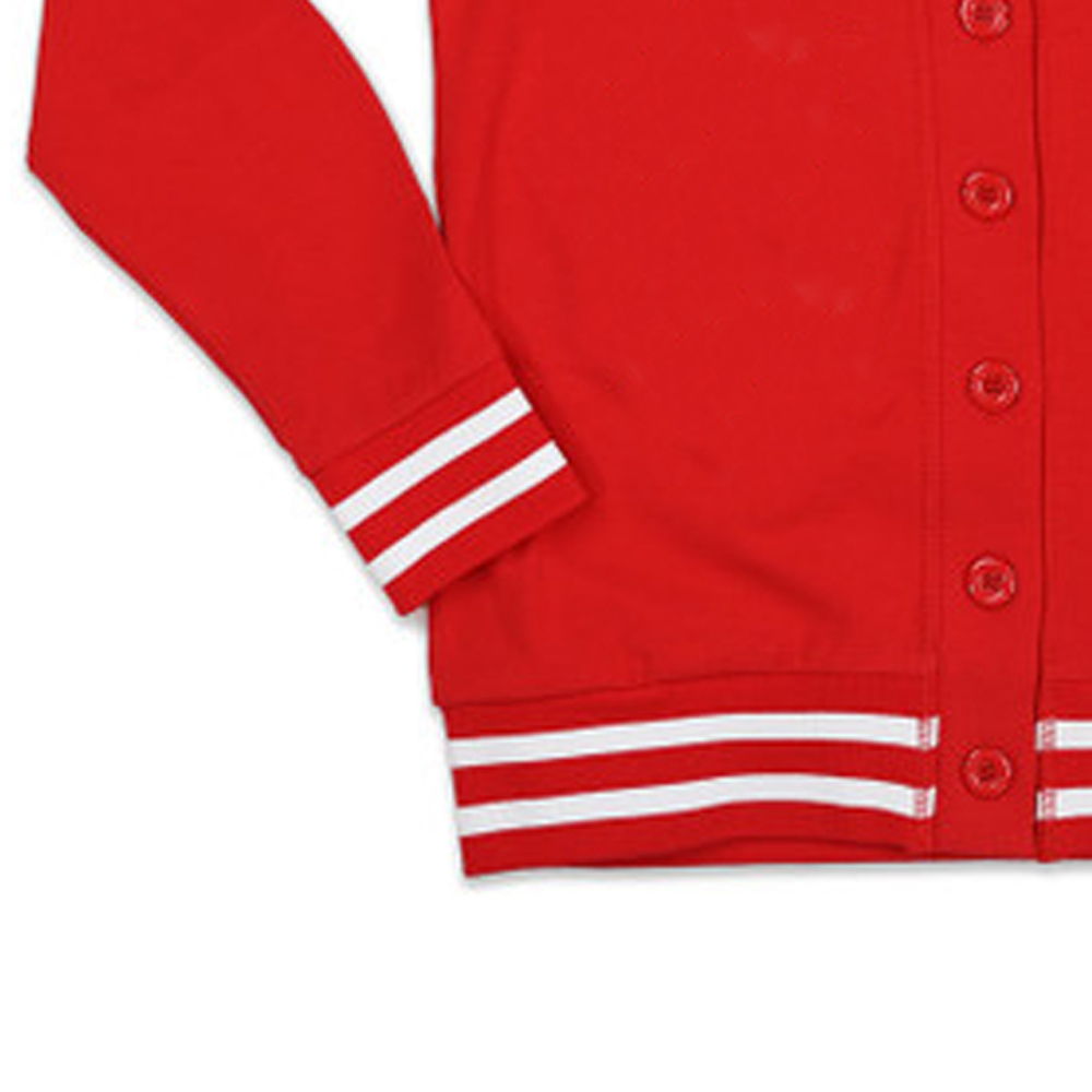 Womens Red VNeck Casual Winter Cardigan Full Sleeve Button Closure Preppy Style 100 Cotton Knitted Sweater product view