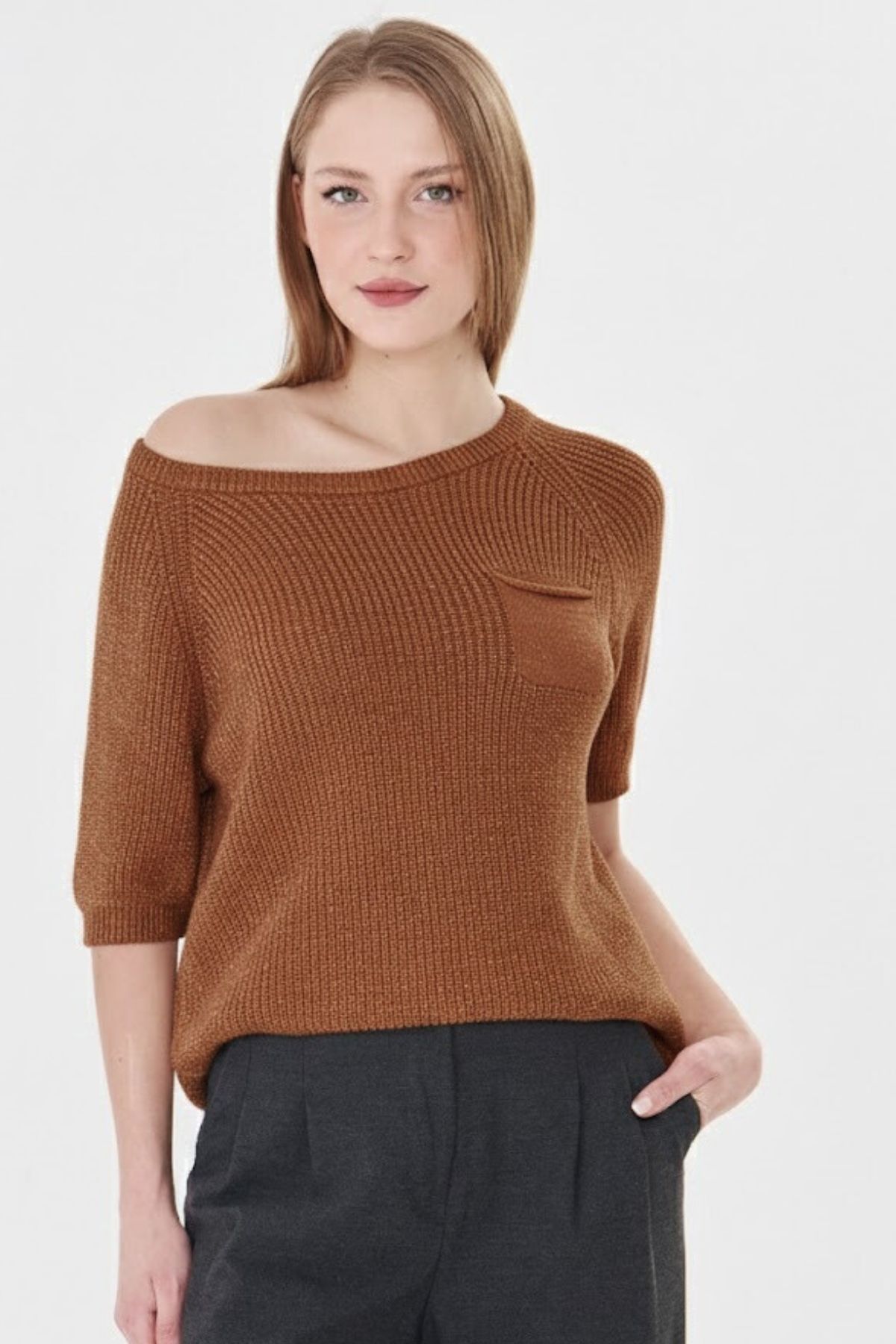 Womens 100 Organic Cotton Loose Breathable Soft Warm Knit Sweater detail