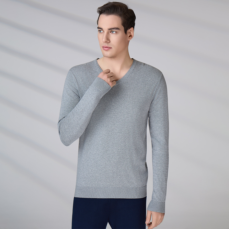 Custom High Quality Cotton Knitwear Casual Pullover Winter Jumper V Neck Long Sleeve Sweater product view
