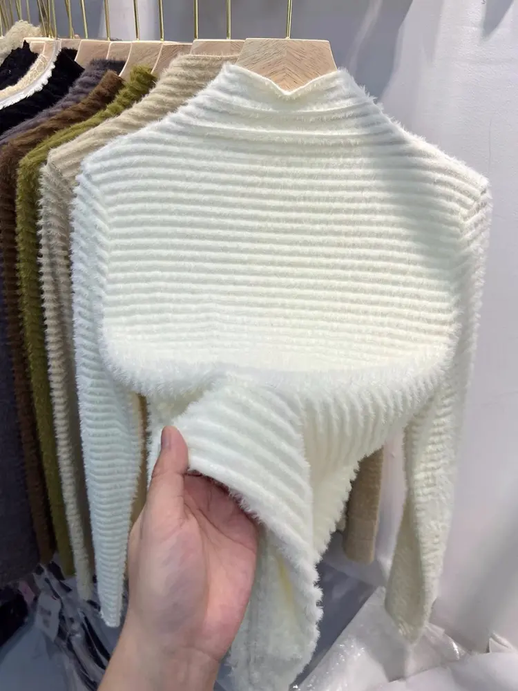 2026 Korean Style Long Sleeve Turtleneck Sweater Women's Autumn Winter Slimming Knitted Top Pure Color Soft Warm Pullover