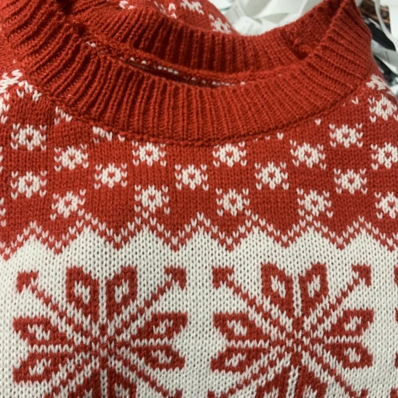 Hot Selling Womens Sweater Print Long Sleeve Round Neck Knitted Pullover Sweater Tops Sweater Knitwea detail