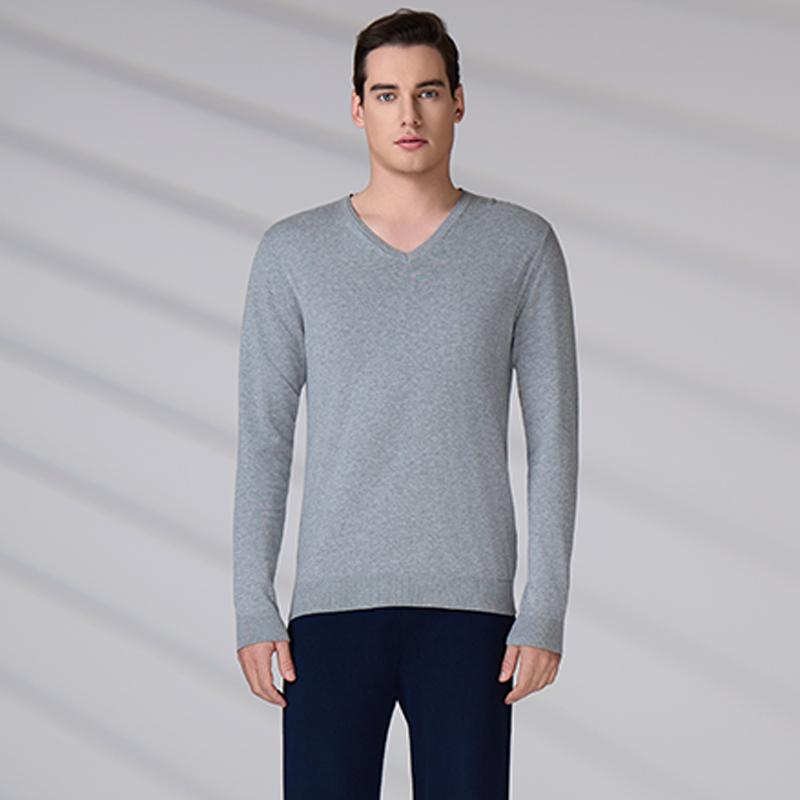 Custom High Quality Cotton Knitwear Casual Pullover Winter Jumper V Neck Long Sleeve Sweater product view