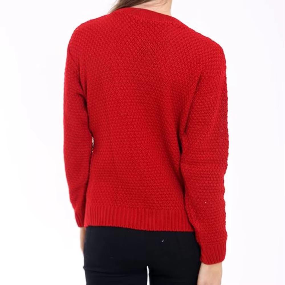 Custom Womens Wool Sweater High Quality Knitted Winter Cardigan Vintage Button Detail Breathable Multi Color product view