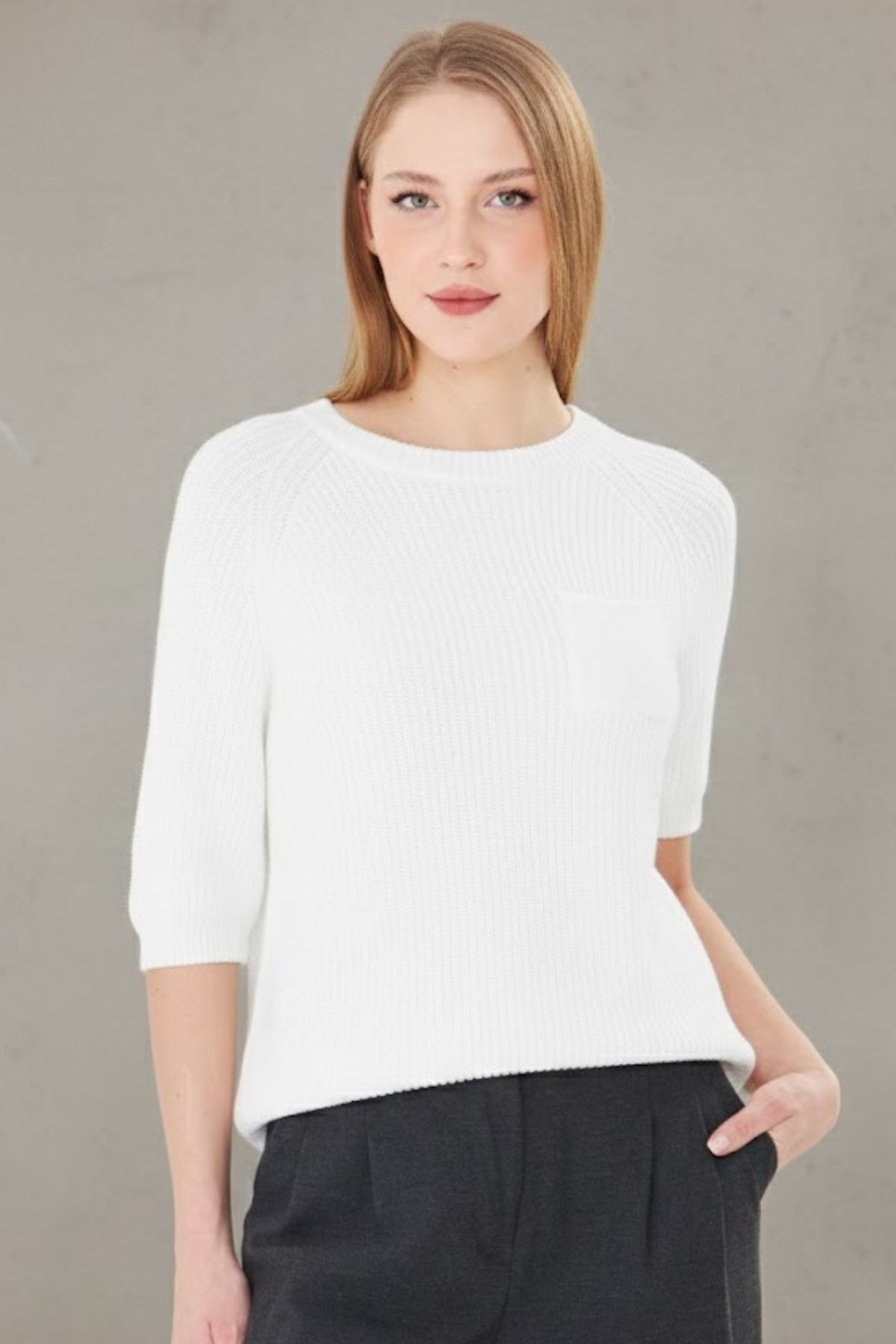 Womens 100 Organic Cotton Loose Breathable Soft Warm Knit Sweater detail