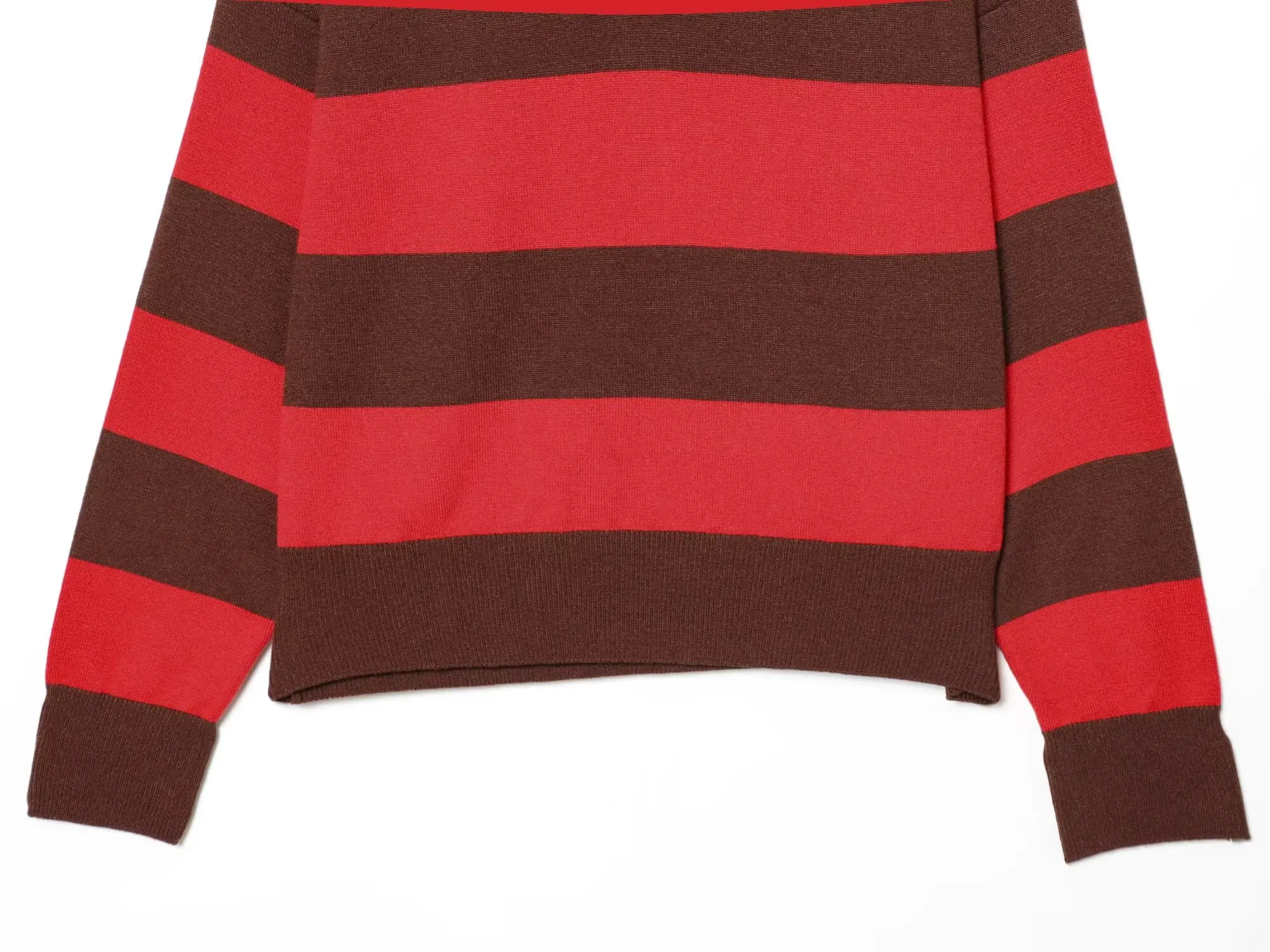 Womens New Knitted Striped Sweater Polo Neck Pullover Fashion Loose Elegant Warm Young Women Sweater Street detail