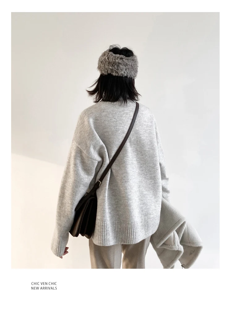 Womens Sweater Loose Turtleneck Sweaters Warm Solid Pullover Knitwear Basic Female Tops Autumn Winter detail