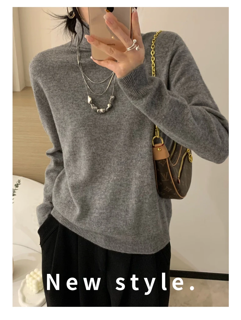 Longsleeved Womens Autumn Winter Pullover New Fashion Sweater Turtleneck Basic Sweater Top Sweatshirt detail