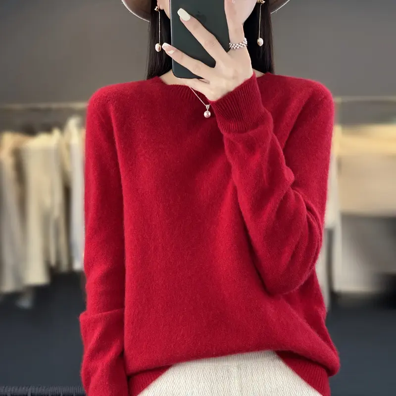 Fallwinter new cashmere sweater womens sweater 100 merino wool fashion Oneck autumn warm pullover product view