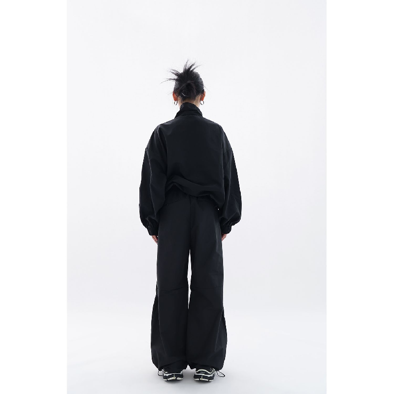 Womens 2 Piece Set High End Stylish Cool Sports Hooded Jacket Cardigan Wide Leg Pants New Arrival for Spring product view