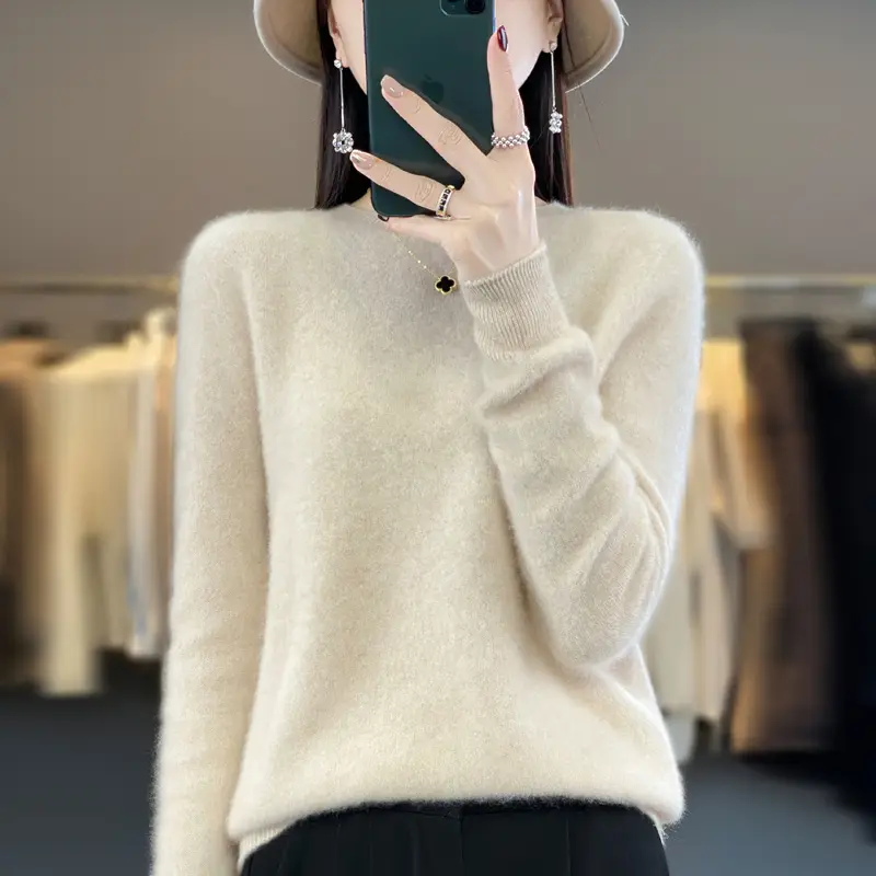 Fallwinter new cashmere sweater womens sweater 100 merino wool fashion Oneck autumn warm pullover product view