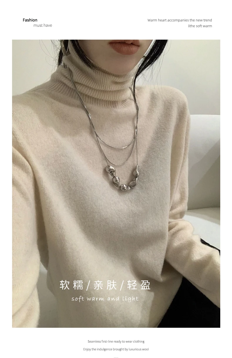 Longsleeved Womens Autumn Winter Pullover New Fashion Sweater Turtleneck Basic Sweater Top Sweatshirt detail