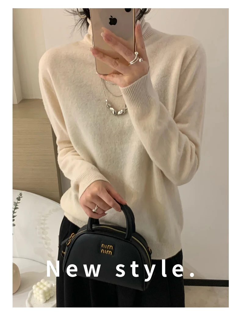 Longsleeved Womens Autumn Winter Pullover New Fashion Sweater Turtleneck Basic Sweater Top Sweatshirt detail