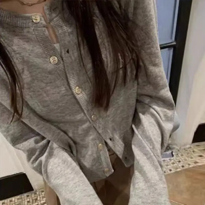 Womens Cardigan Autumn and Winter Long Sleeve Knitted Womens Sweater Cardigans Fashion Slim Casual Female Knitwear Crop Jacket product view