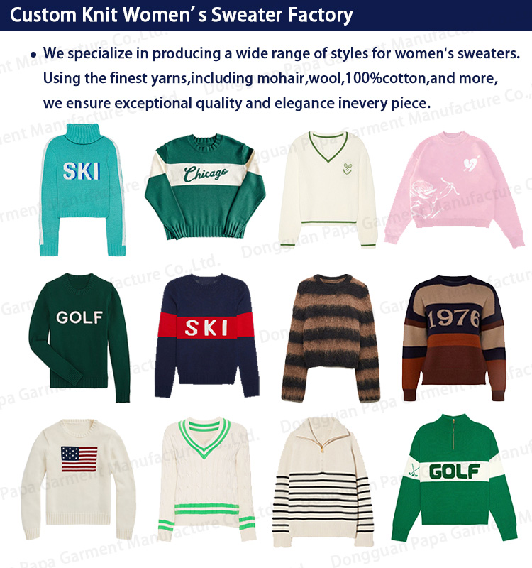 Wholesale Custom Autumn Winter Womens Casual Hollowout Knitted Sweater Crew Neck Long Sleeve Loose Pullover with Front detail