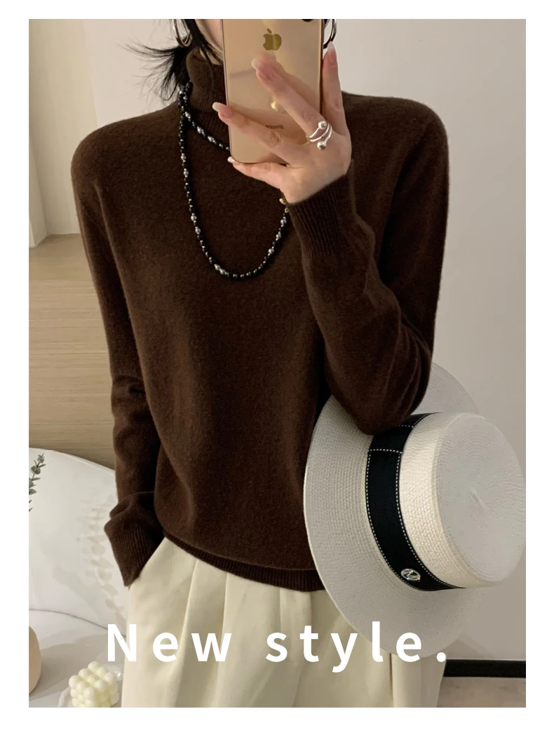 Longsleeved Womens Autumn Winter Pullover New Fashion Sweater Turtleneck Basic Sweater Top Sweatshirt detail