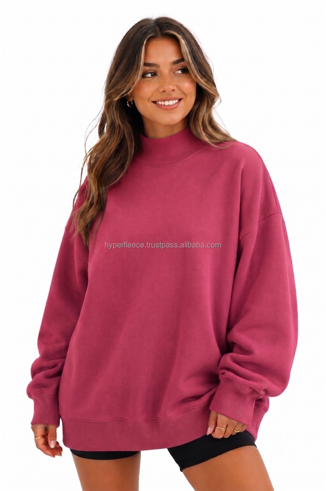 Womens Custom Embroidery 100 Cotton Solid Sweatshirt Soft Breathable EcoFriendly Casual Winter Fashion Pullover detail