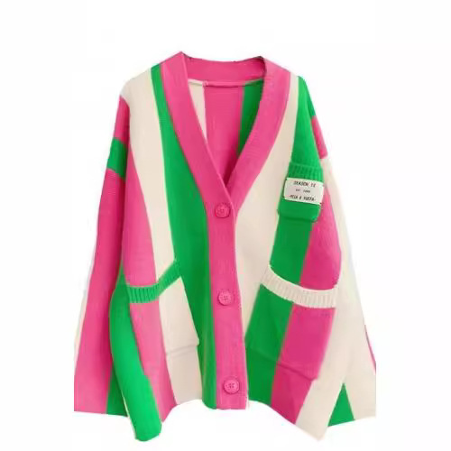 Women Floral Knit Cardigan Sweater Long Sleeve V Neck Button Down Sweater Vintage Outerwear Tops Sweater Cardigan detail