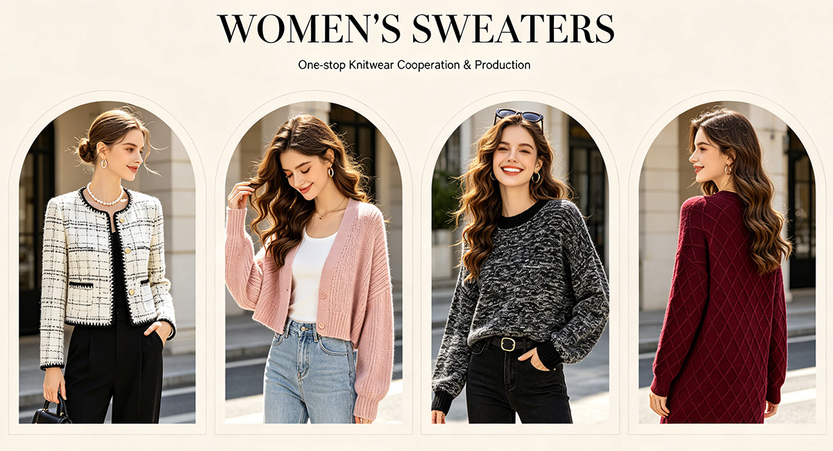 Custom Womens Knitwear Plaid Knit AntiWrinkle Cardigan Crew Neck Button Down Loose Fit Long Sleeve Preppy for Spring Fall detail